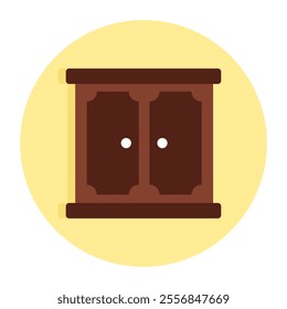 Trendy flat design icon of cupboard