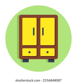 Trendy flat design icon of cupboard