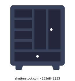 Trendy flat design icon of cupboard