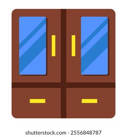 Trendy flat design icon of cupboard