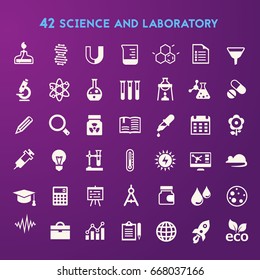 Trendy flat design Science and Laboratory icons collection