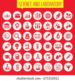 Trendy flat design Science and Laboratory icons collection