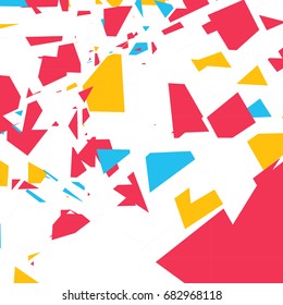 Trendy flat geometric background.. Vivid banners in retro poster design style. Vintage colors and shapes art. Yellow, red and blue banner design. Vector illustration
