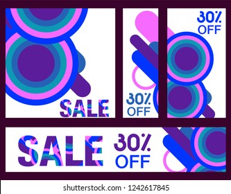 Trendy flat geometric vector banner set