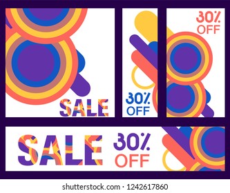 Trendy flat geometric vector banner set