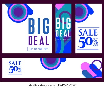 Trendy flat geometric vector banner set