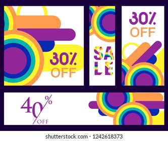 Trendy flat geometric vector banner set