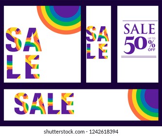 Trendy flat geometric vector banner set