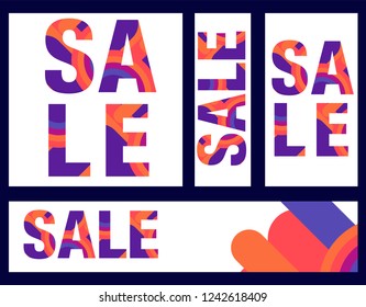 Trendy flat geometric vector banner set