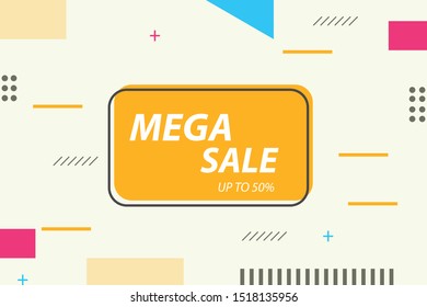 Trendy flat geometric vector banner set. Vivid banners in retro poster design style. Vintage shapes. 

