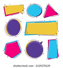 Juego de banner de vector geométrico plano a la moda.
