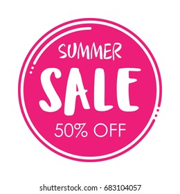 Trendy flat geometric vector banner/badge. Summer sale. For tr, prints and stamps