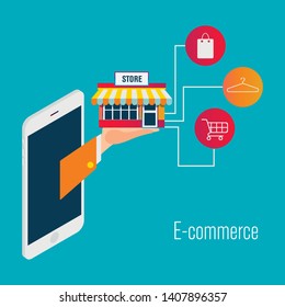 Trendy flat gradient color e-commerce vector image