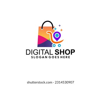 trendy flat gradient E-commerce icons.