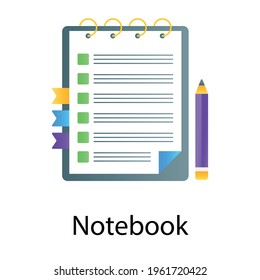 Trendy flat gradient vector design of notebook, drafting pad concept 