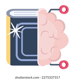 Trendy flat icon of an ai knowledge