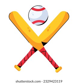 Icono plano de moda del partido de béisbol 