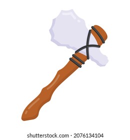 A trendy flat icon of battle axe tool