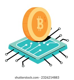 Icono plano de moda de la red de bitcoin