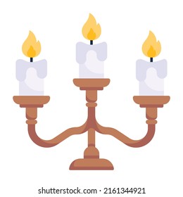 A Trendy Flat Icon Of Candelabra

