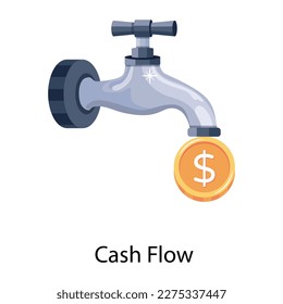 Trendy flat icon of cash flow 
