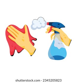 Icono plano de moda para limpiar el spray 