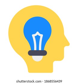 
Trendy flat icon of creative mind, 
