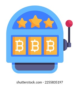 Trendy flat icon of crypto slot, slot machine 