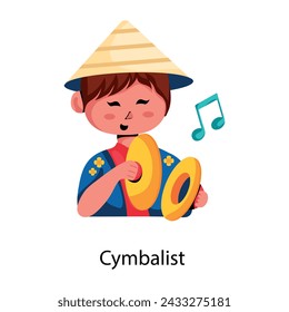 Trendy flat icon of cymbalist