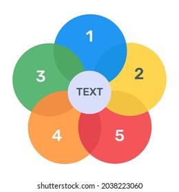 A trendy flat icon denoting floral chart
