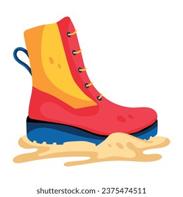 Trendy flat icon of desert boot 
