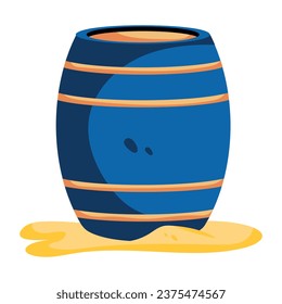 Trendy flat icon design of barrel 