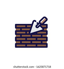 Trendy Flat Icon Design Building and Construction Theme