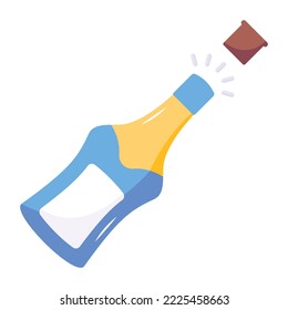 Diseño moderno de icono plano del champán