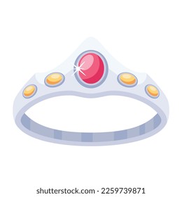 Trendy flaches Icon-Design der Krone 
