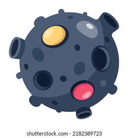 Trendy flat icon design of planetoid
