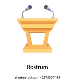 Trendy flat icon design of rostrum