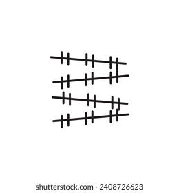 Trendy Flat Icon Editable Stroke Wire Fence 