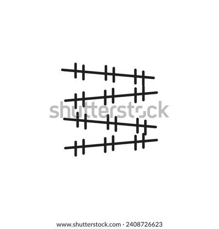 Trendy Flat Icon Editable Stroke Wire Fence 