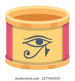 Trendy flat icon of an egyptian bangle with horus eye 