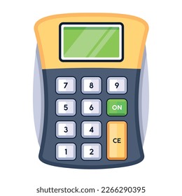 Trendy flat icon of electronic calculator 