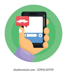 A trendy flat icon of father message, editable design 