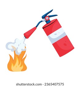 Trendy flach Symbol eines Feuerlöschers 