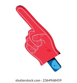 Trendy flat icon of a foam hand 