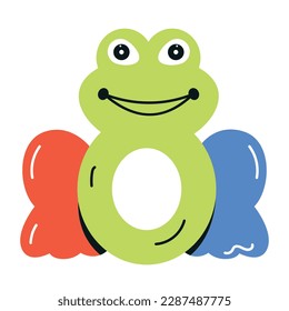Trendy flat icon of frog toy 