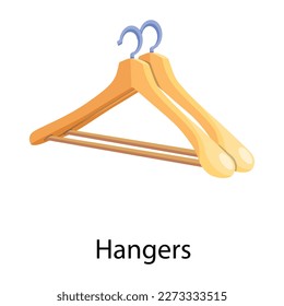 Un ícono plano de moda de las perchas