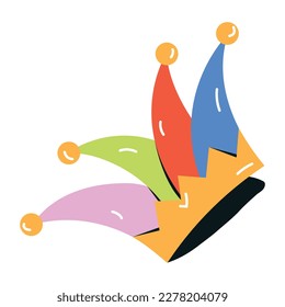 Trendy flat icon of jester hat 
