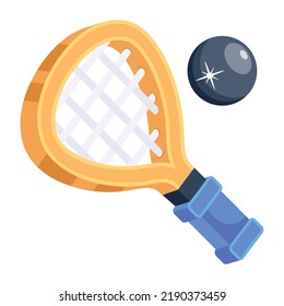 Trendy flat icon of lacrosse