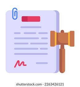 A trendy flat icon of legal mail with editable facility 