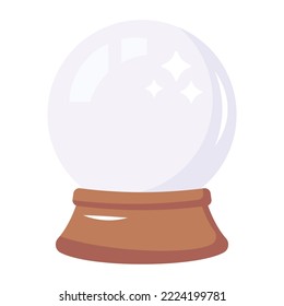 Trendy flat icon of a magic ball